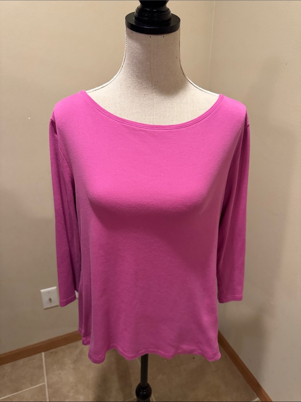 Talbots Fuchsia Boat Neck Long Sleeve Tee